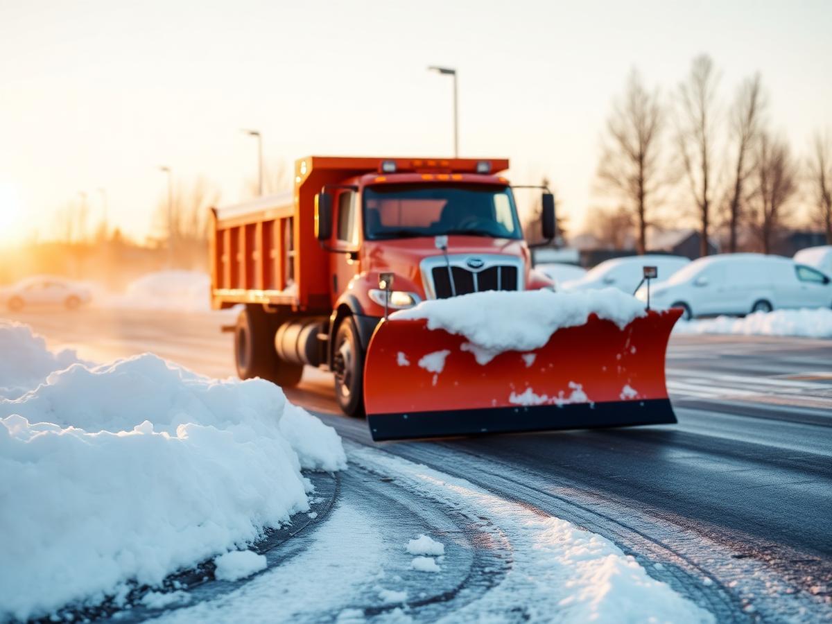 Déneigement commercial dans un stationnement